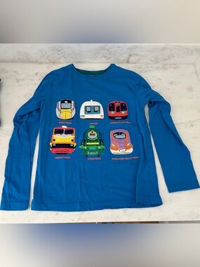 NWOT Mini Boden long sleeve shirt with trains